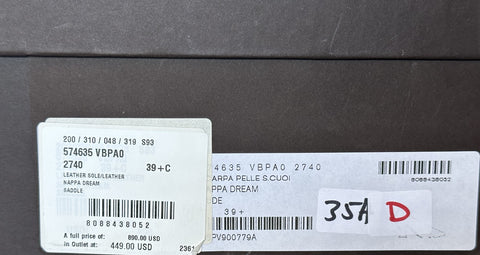 Bottega Veneta Apple Dream Leather Shoes Saddle 9.5 US 574635 Italy NIB $890