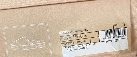 MIU MIU Women's Beige Snake Print Leather Espadrille Mules 9 US 5S787C NIB