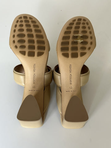 Bottega Veneta Calf Leather Mule Sandals Shoes Cane Sugar 10 US 651376 NIB $840