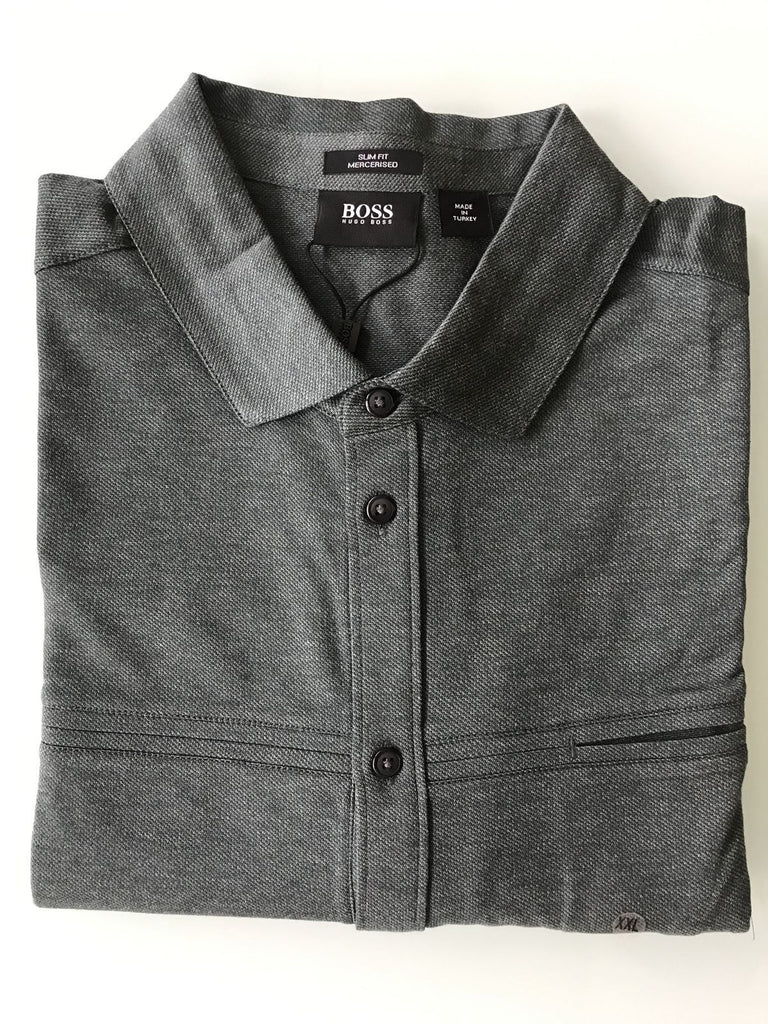 BOSS Hugo Boss 'Onara-01' Long Sleeve Slim Fit Shirt M Grey NWT $195