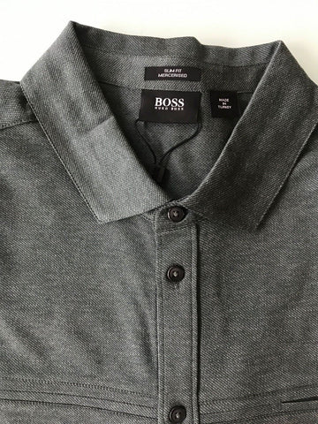 BOSS Hugo Boss 'Onara-01' Long Sleeve Slim Fit Shirt M Grey NWT $195