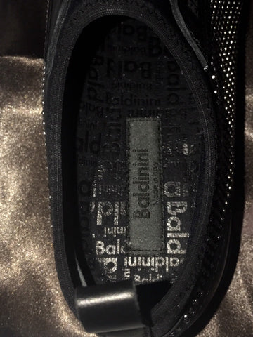 Baldinini Women’s  Studded Sneakers 748465  Black 37 Eu Made in Italy NIB $580