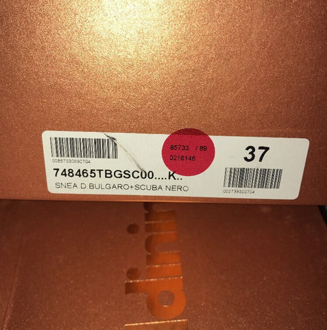 Baldinini Women’s  Studded Sneakers 748465  Black 37 Eu Made in Italy NIB $580