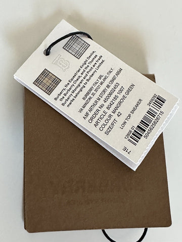 Burberry Men's Arthur Mangrove Green Sneakers 9 US (42 Euro) 8042185 IT NIB $890