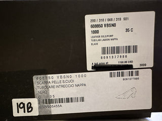 Bottega Veneta Tubular Lagoon Intrecciato Leather Black Shoes 5 608850 $1150