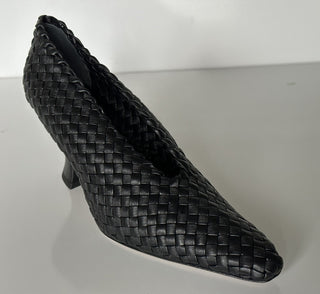 Bottega Veneta Tubular Lagoon Intrecciato Leather Black Shoes 5 608850 $1150