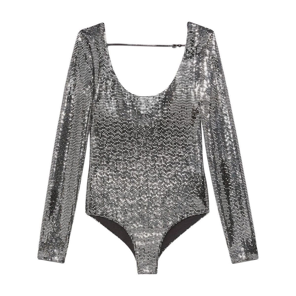 Gucci Metallic Effect Women's Bodysuit  XXS 621149 Made in Italy NWT $1850