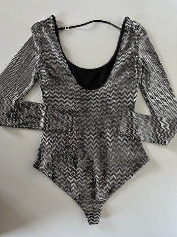 Gucci Metallic Effect Women's Bodysuit  XXS 621149 Made in Italy NWT $1850