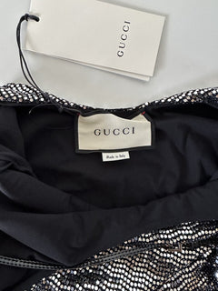 Gucci Metallic Effect Women's Bodysuit  XXS 621149 Made in Italy NWT $1850