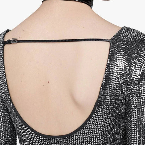 Gucci Metallic Effect Women's Bodysuit  XXS 621149 Made in Italy NWT $1850