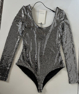 Gucci Metallic Effect Women's Bodysuit  XXS 621149 Made in Italy NWT $1850