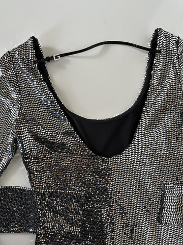 Gucci Metallic Effect Women's Bodysuit  XXS 621149 Made in Italy NWT $1850