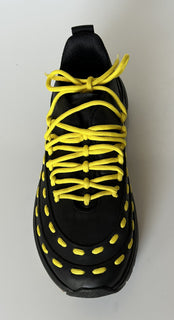 Bottega Veneta Mens Leather Black/Yellow Sneakers 9.5 US 578305 1013 NIB $950