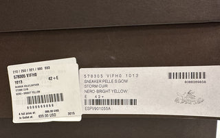 Bottega Veneta Mens Leather Black/Yellow Sneakers 9.5 US 578305 1013 NIB $950
