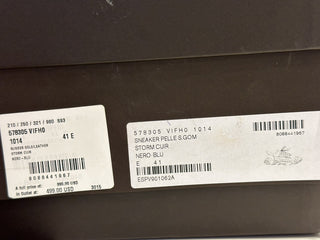 Bottega Veneta Mens Leather Black/Blue Sneakers 8 US (41) 578305 1014 NIB $950