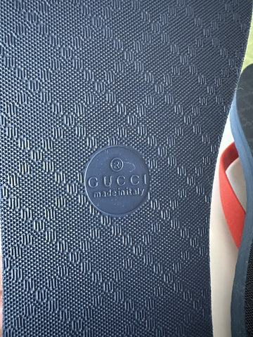 Gucci Men's Red/Blue Double G Thong Flip Flops 10.5 US (Gucci 10) 659229 NIB