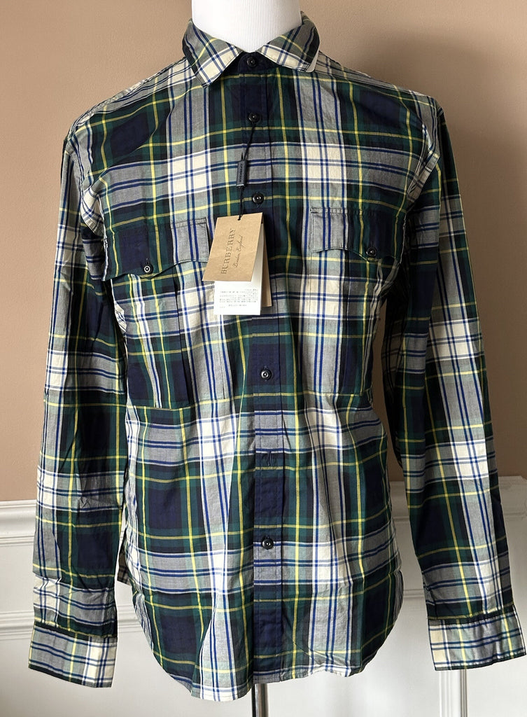 Burberry Men's Ink Blue Cotton Button-Up Shirt 2XL 40618961006 NWT $400