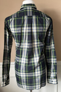 Burberry Men's Ink Blue Cotton Button-Up Shirt 2XL 40618961006 NWT $400