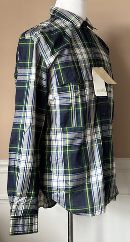 Burberry Men's Ink Blue Cotton Button-Up Shirt 2XL 40618961006 NWT $400