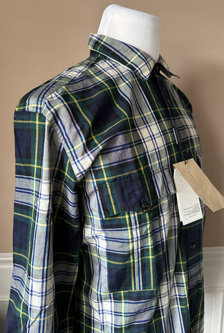 Burberry Men's Ink Blue Cotton Button-Up Shirt 2XL 40618961006 NWT $400