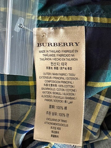 Burberry Men's Ink Blue Cotton Button-Up Shirt 2XL 40618961006 NWT $400