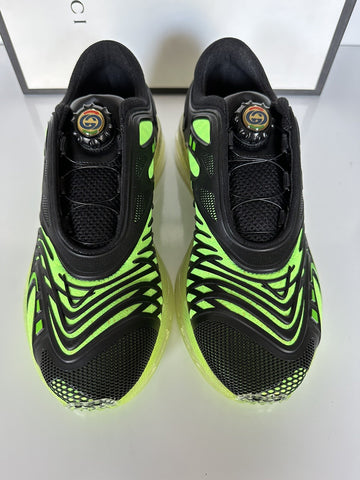 Gucci Ultrapace R Sneakers In Black and Green 8 US (Gucci 7.5) 620337 IT NIB