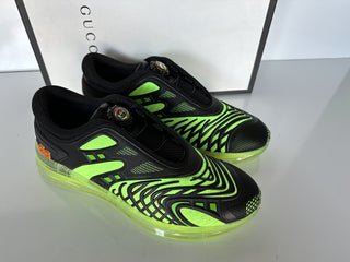 Gucci Ultrapace R Sneakers In Black and Green 8.5 US (Gucci 8) 620337 IT NIB