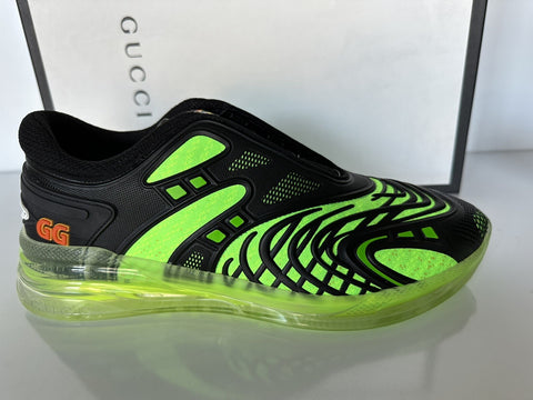 Gucci Ultrapace R Sneakers In Black and Green 8.5 US (Gucci 8) 620337 IT NIB