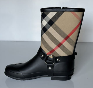 Burberry Rubber Women's Black/Archive Beige Ankle Boots 5 US (35 Eu) 8034405 NIB