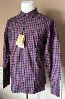 Burberry Brit Men's Parade Red Cotton Button-Up Shirt 2XL 3996150 NWT $250
