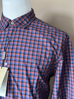 Burberry Brit Men's Parade Red Cotton Button-Up Shirt 2XL 3996150 NWT $250