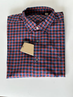 Burberry Brit Men's Parade Red Cotton Button-Up Shirt 2XL 3996150 NWT $250