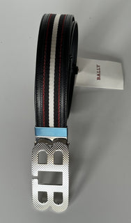 Bally Men's Double Sided Mirror B Black Leather  Belt 38/95 IT 6235346 NWT $420