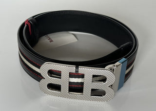 Bally Men's Double Sided Mirror B Black Leather  Belt 38/95 IT 6235346 NWT $420