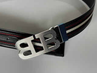 Bally Men's Double Sided Mirror B Black Leather  Belt 38/95 IT 6235346 NWT $420