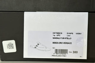 VERSACE Medusa Women's Beige Sandals 8 US (38 Euro) DST669CS Spain NIB $850