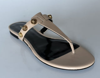 VERSACE Medusa Women's Beige Sandals 8 US (38 Euro) DST669CS Spain NIB $850