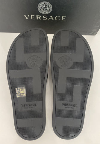 Versace Baroccoflage Slides Sandals Khaki 13 US (46 Euro) IT DSU6516 NIB $395