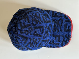 Fendi Terry Cloth Baseball Cap Blue/Red Hat Made in Italy FXQ776 NWT $530