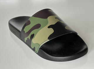 Burberry Camouflage Green Slides Sandals 10 US (43 Euro) 8042712 NIB $370