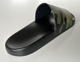 Burberry Camouflage Green Slides Sandals 10 US (43 Euro) 8042712 NIB $370