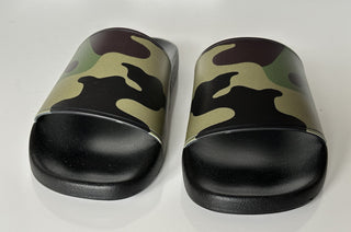 Burberry Camouflage Green Slides Sandals 10 US (43 Euro) 8042712 NIB $370