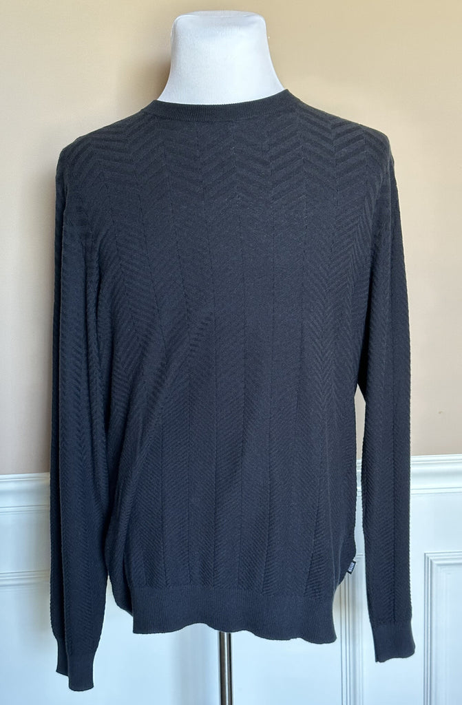 BOSS Hugo Boss Daveno Men's Crewneck Blue Sweater XL Cotton/Cashmere NWT $315