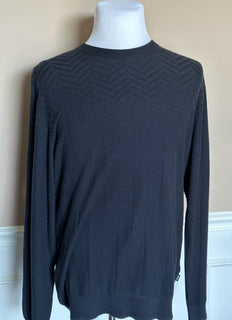 BOSS Hugo Boss Daveno Men's Crewneck Blue Sweater XL Cotton/Cashmere NWT $315