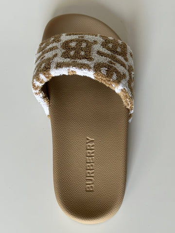 Burberry Furley Womens TB Beige/White Slides Sandals 11 US (41) 8056745 NIB $490