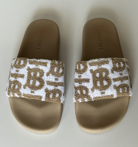Burberry Furley Womens TB Beige/White Slides Sandals 11 US (41) 8056745 NIB $490