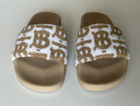 Burberry Furley Womens TB Beige/White Slides Sandals 11 US (41) 8056745 NIB $490
