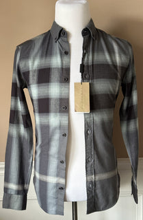 Burberry Brit Men's Pewter Blue Cotton Button-down Shirt XS 3902560 NWT $295