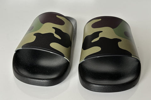 Burberry Camouflage Green Slides Sandals 12 US (45 Euro) 8042712 NIB $370