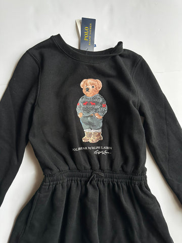 Polo Ralph Lauren Bear Girls Black Dress M (8-10) NWT
